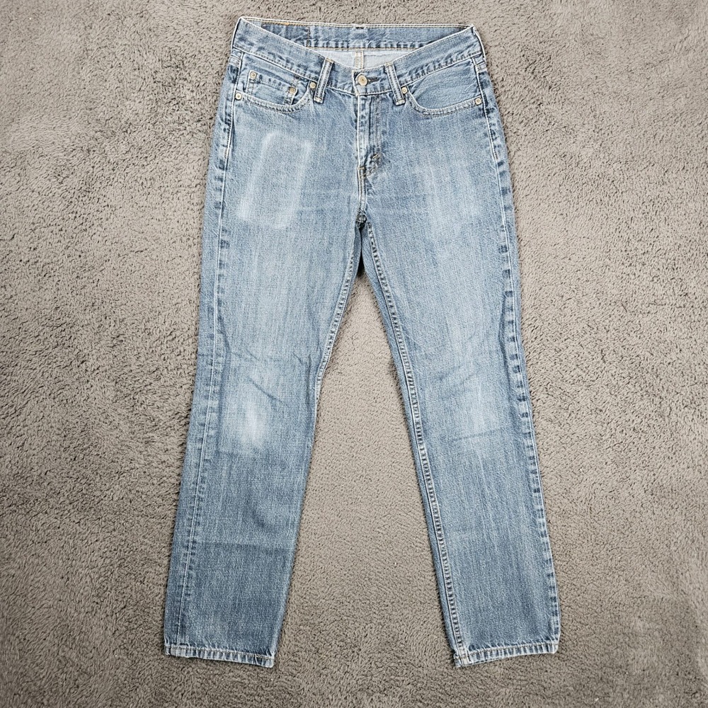 Levis 514 Straight Leg Mens 30x32 Jeans Light Wash Blue Denim